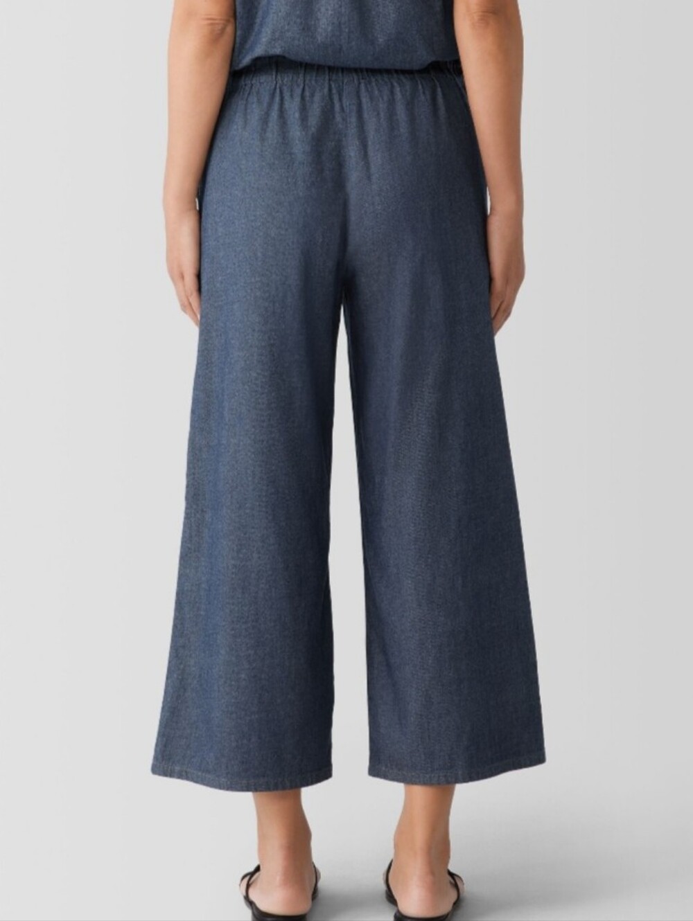 Eileen Fisher Organic Cotton Twill Wide-Leg Pants Size L - Picture 2 of 6